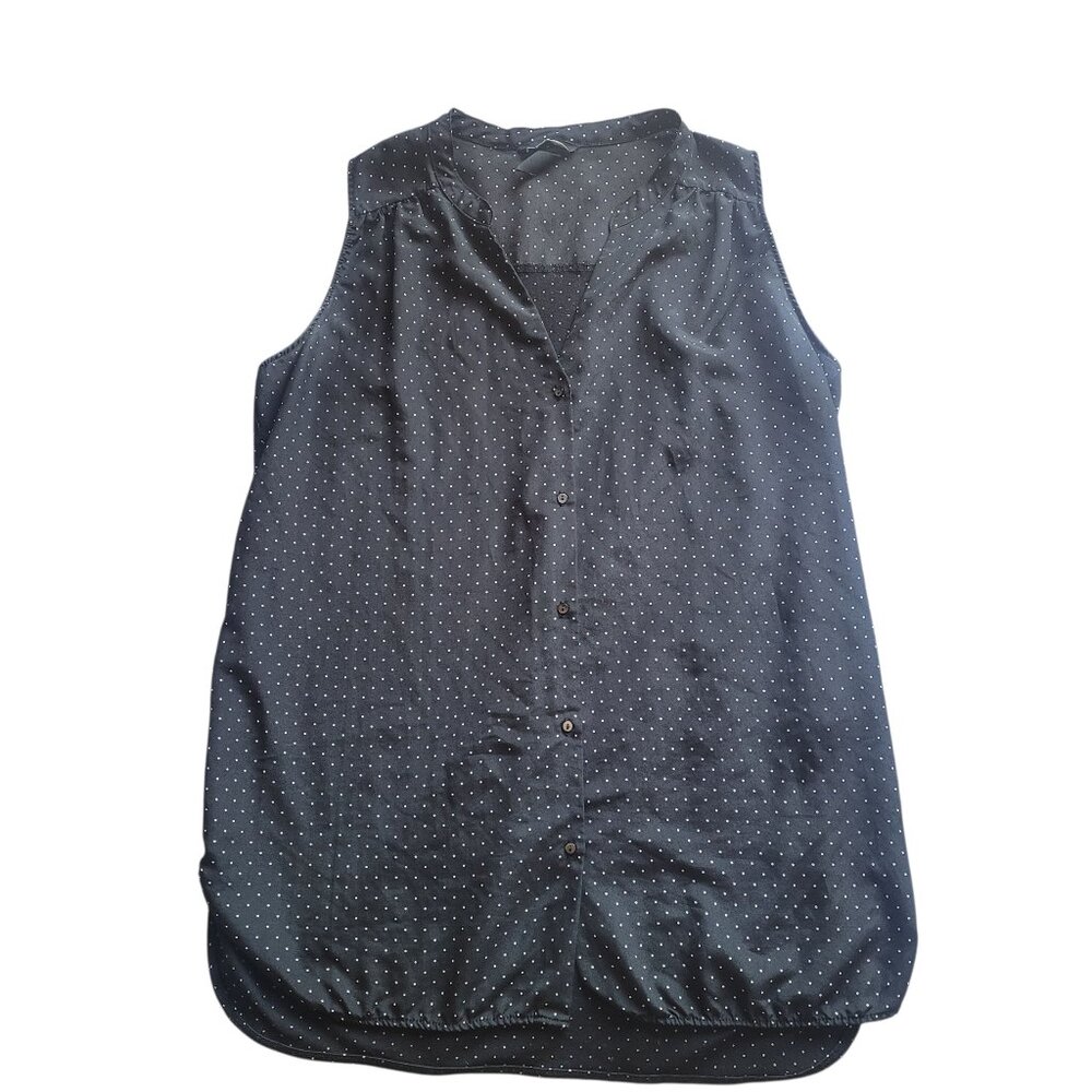 H&M Black and white polka dot sleeveless top Size M